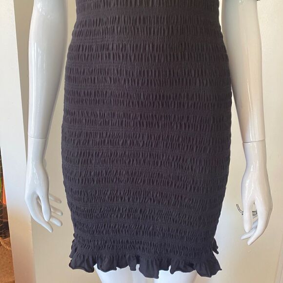 & Other Stories Black Smocked Puff Sleeve Mini Dress Size Small - Picture 4 of 12